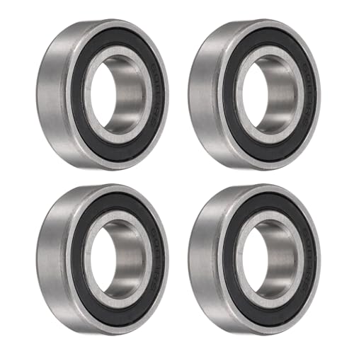sourcing map 4pcs 6003-2RS Bearing 17x35x10mm, Chrome Steel Double Rubber Seals Precision Bearing, Lubricated Deep Groove Ball Bearings, P6 (ABEC 3)