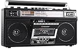 ♥ [Improved Features] RETRO BUTTONS - Retro classic buttons add a nostalgic vibe guaranteed to take you back to the 90's.This retro radio cassette player also acts as a recorder so you can record yourself singing if you wish to, record and listen back to your performance thanks to the built-in Mic