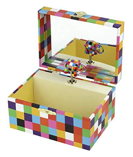 Trousselier - Elmer der Elefant - Schatztruhe - Spieluhr - Ideales Kindergeschenk - Musik Schubert Serenade - Farbe bunt – Bild 5