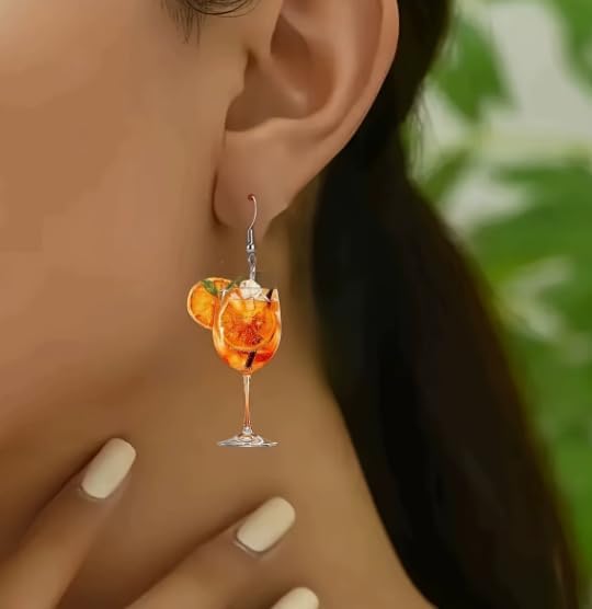 Party-Themed Acrylic Juice Earrings, Creative Cocktail Design Dangle Earrings summer holiday - Image 4
