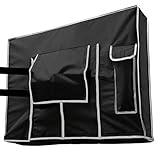 Garnetics Outdoor TV Cover 55 inch - Weatherproof Protection for Flat TVs - Universal for Any Mounts and Stands - Onyx Black