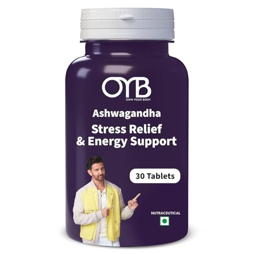 Image of OYB Ashwagandha Tablets - 500mg Standardized Extract, Ayurvedic Adaptogen for Stress Relief & Energy Support | Ashwagandha Supplement for Men & Women - 30 Capsules