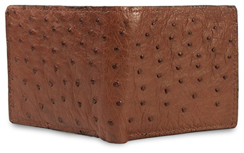 Genuine Ostrich Skin Leather Bifold Wallet with 8 Card Slots2