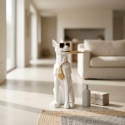 Estatua perro moderno con bandeja funcional miniatura 2