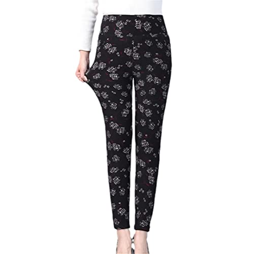 Pantalon d'hiver kaki en coton chaud femme à taille élastique 4XL