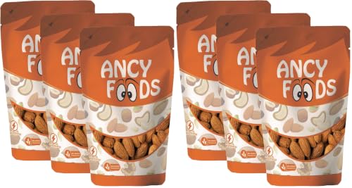 Image of Ancy Almonds 750 Grams (250 Grams X 3) - Raw, Whole And Delicious |Crunchy Texture without Sugar and Salt | Ideal for Snacking, Baking, Smoothies & Meal also for Healthy Lifestyle (Pack of 2)