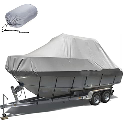 ELVONS Bootsplane Mit Gummizug,210d Dickes Oxford-Tuch Bootspersenning Abdeckung Benutzt FüR Winterlicher Outdoor-Schutz GroßE Boots Mit Aufbewahrungstasche,Grau,25~27(948cm*570cm)