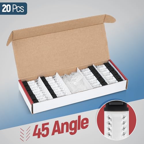 Image of Everest 45 Degree RJ45 Cat6 Keystone Jacks Slim Profile 20-Pack Black | Compatible with 45 Angled Speed Termination Tool - 45Term (B0BL3GS7ZY)