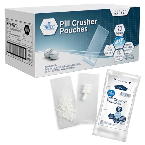 MED PRIDE Pill Crusher 4.7”x2'' Pouches ”– Pack of 1000 Disposable Medicine Crushers – Medical Grade Clear Tablet Crushing Bags for Easy Consumption with Zero Waste
