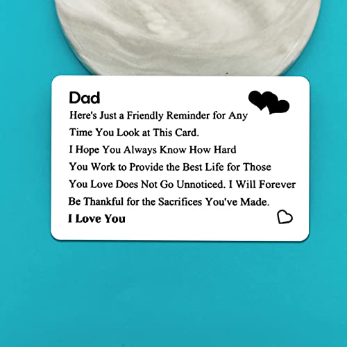 Xiahuyu Dad Gifts Fathers Day Gift Engraved Wallet Insert Card for Dad Birthday Gifts Christmas Stocking Stuffers for Dad Thanksgiving Gifts Dad Gifts from Daughter Son Kids3