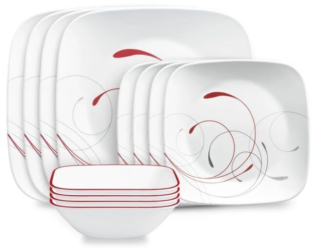 Square Splendor 12-piece Dinnerware Set, Service for 4