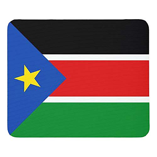 Tapis de souris avec motif drapeau du Soudan du Sud - Dessous de verre - Base en caoutchouc antidérapante - Imperméable - Bleu (240 x 200 x 4 mm) - Couleur : Soudan du Sud