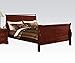 ACME Furniture Louis Philippe III Traditional Wood Sleigh King Bed in Cherry