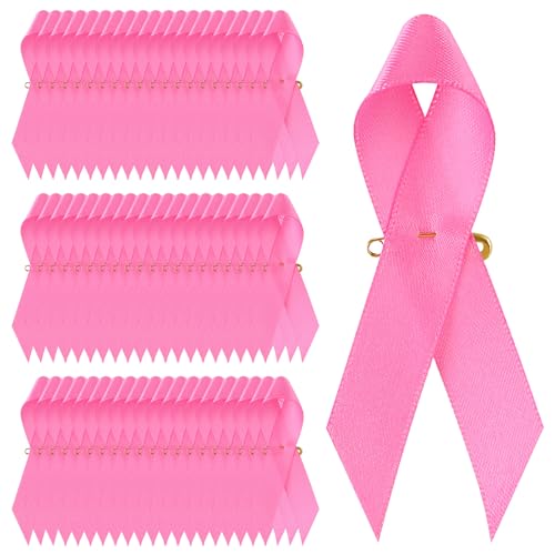 200 Pcs Breast Cancer Awareness Pink Ribbon Pins - Breast Cancer Gifts for Woman Breast Cancer Awareness Accessories for Public Event Charity Survivor Campaign Party Favors