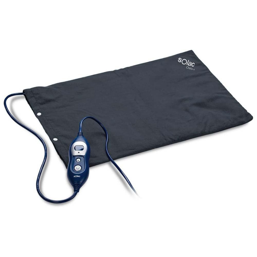 Solac - Almohadilla Térmica Eléctrica Oslo+ 100W | 100 % Algodón 48x34cm | Apagado Automático | 4 Niveles Temperatura | Lavable | Manta Eléctrica Terapeutico Fisioterapia | Flexible