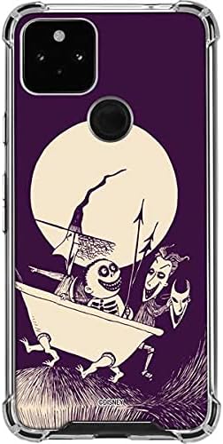 Skinit Clear Phone Case Compatible with Google Pixel 4a 5G - Officially Licensed Disney The Nightmare Before Christmas Lock Shock and Barrel Art Design