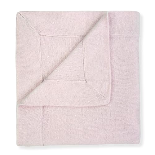 Jet&Bo BABY 100% Cashmere Baby Blanket Luxe Knit Design in Pink - 32' x 40' - Ultra Soft, Hypoallergenic & Temperature Regulating - Gift Box and Card Included