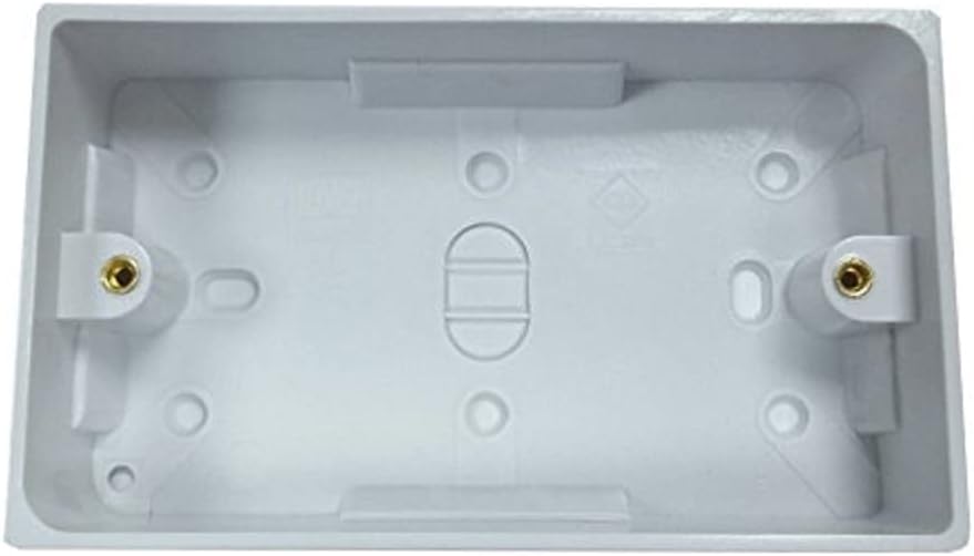 BH04176 Moulded Surface Pattress Back Box 2-Gang 35mm (1.3/8 inch) Deep - White