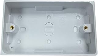 Merriway BH04176 Moulded Surface Pattress Back Box 2-Gang 35mm (1.3/8 inch) Deep - White