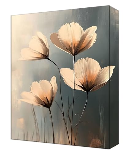 Peinture numéro adulte fleur blanche pour décorer votre salon, grand kit de loisirs créatifs DIY