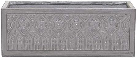 Round Wood Clayfibre - Moroccan trough Planter - Silver - 600 x 220 x 250 (H) mm