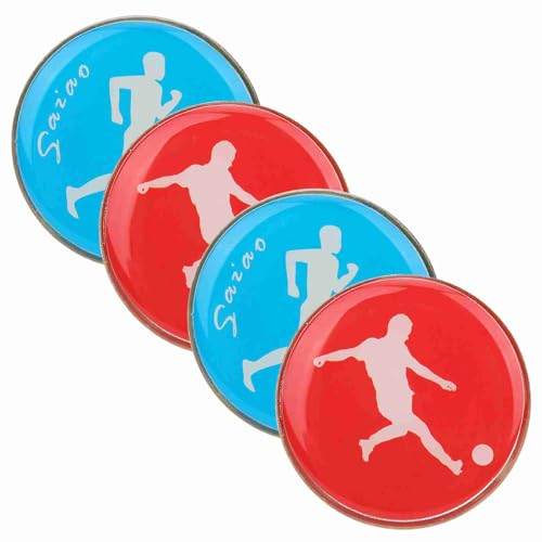 Schiedsrichter Toss Münze, Fußballwurf, für Fußball, Fußball, Volleyball -Tischtennis 4pcs Doppelseitige Fußballmünzen Umfasst Blaue und Rote Dekorative Münze