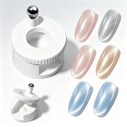 Rotating Cat Eye Magnet for Nails ,Multi-Function Magnetic Nail Tool with Uniform Magnetic Force,Excellent Light Absorption Effect for Beginners Diy and Nail Salon Use (White 1Pcs) - Image 6