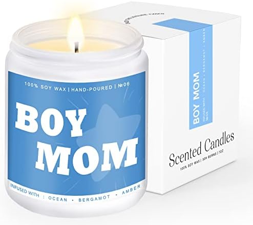 Boy Mom Candle Gifts, New Mom Gifts, New Mom Gifts for Women, Unique Candle for Mom, Mother, Mother's Day for Home, Office, Room, Bathroom, Work