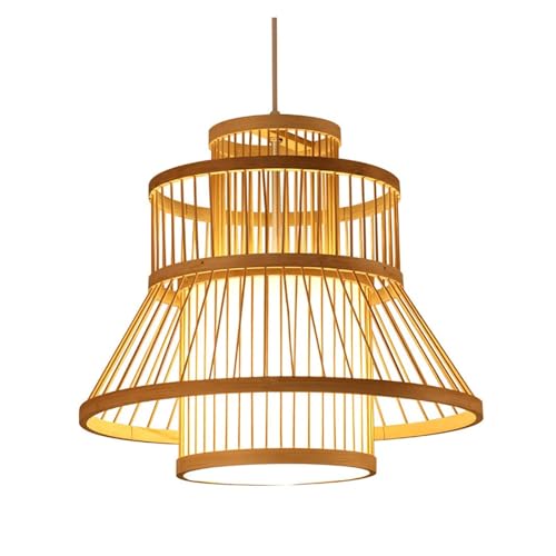 Lustre en rotin pour cuisine îlot suspension osier fait main plafonnier salle à manger entrée