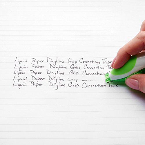 Paper Mate Liquid Paper Dryline Grip Correction Tape, Green, 2 Count #TOP2