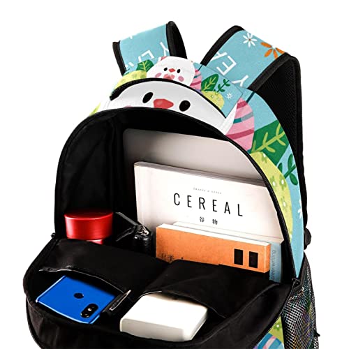 Mochila al aire libre con estampado de conejo de pascua para viajes 4