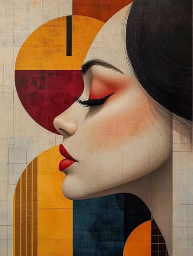 Peinture diamant femme abstraite : point de croix moderne pour decoration murale