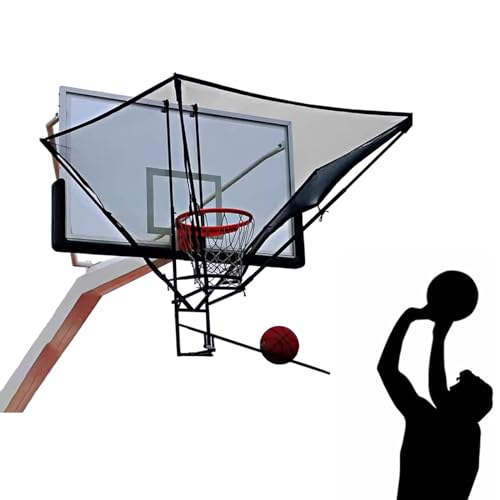 Système de filet de retour de tir de basket-ball robuste pour s'entraîner seul dans son jardin