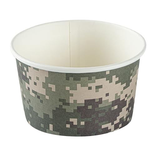 Image of Restaurantware Coppetta 12 Ounce Dessert Cups, 200 Disposable Ice Cream Cups - Lids Sold Separately, Sturdy, Camouflage Paper FroYo Bowls, For Hot And Cold Foods, Perfect For Gelato Or Mousse
