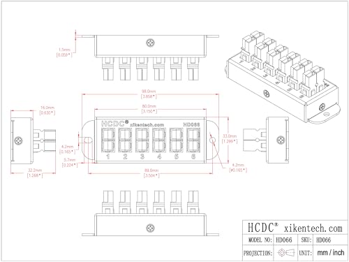 Bloc de distribution 6 positions HCDC HD066 aménagement van et camping-car