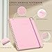 ALKALO A4 Spiral Notebook Journal, (8.5×11'') 100 Pages Linen Hardcover College Ruled Journaling For Work & Note Taking Thick Spiral Journal For Writing Daily Journal For Women & Men - Pink
