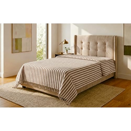 Image of Khadi Handloom Handmade 210TC Single Bed Sheet Cotton 7.5X5 feet Superfine Premium Cotton bedsheet Single Bed Single Pack
