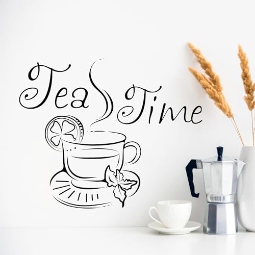 Wandtatto Loft Tea Time Tasse Wandtattoo,Wandbild, Dekosticker,Wandaufkleber 30 Farben und 4 Größen zur Auswahl
