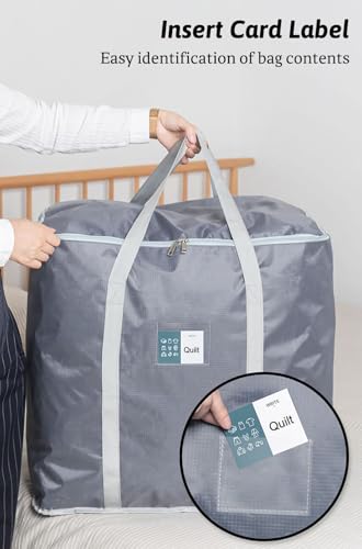 Multipurpose Oversize Moving Bag Oxford Cloth Heavy Duty Duffel Packing Bags Household Clothing Storage Bags For Moving Storage Camping and Travel (Grey, 129L)2