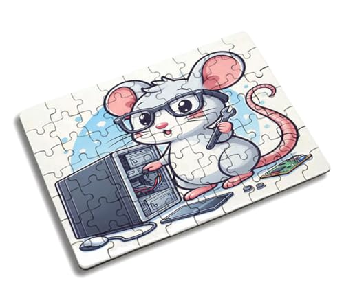 Puzzle PEQUEÑO TAMAÑO Aprox. A5 DE 63 Piezas Raton informatico profesion reparador Electricista Rompecabezas puzle