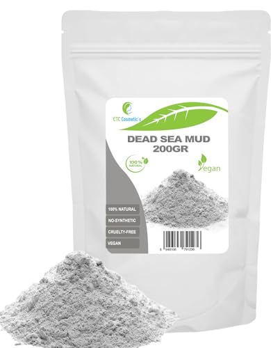 Barro del Mar Muerto - 200 gr - Mascarillas faciales caseras, mascarillas corporales, mascarillas capilares, peelings y exfoliantes suaves, elaboración de jabón, antienvejecimiento