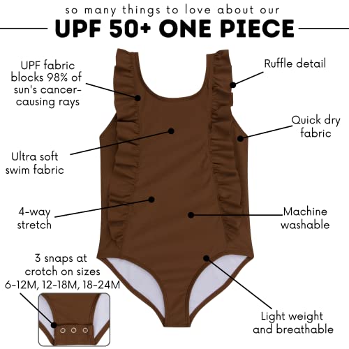 Image of SwimZip Girls' Ruffle One-Piece Swimsuit with UPF 50+ Sun Protection