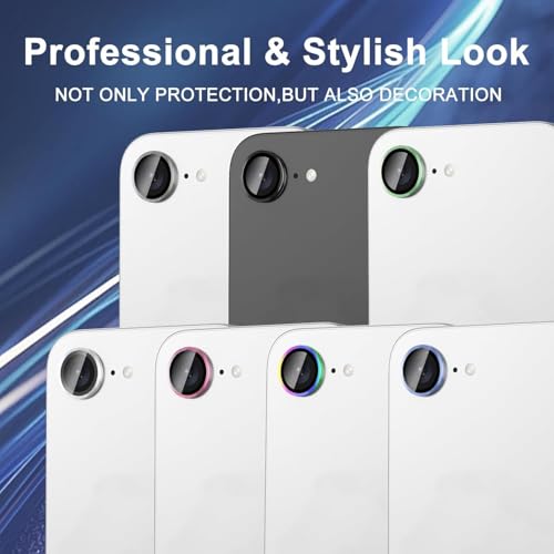 Image of Camera Lens Protector For iPhone 16E (SILVER) UHD 9H Camera Glass, Anti Drop, Scratch Resitant, Case Friendly, Removable, TITANIUM Camera Protector. (BUY 2 GET 1 FREE)