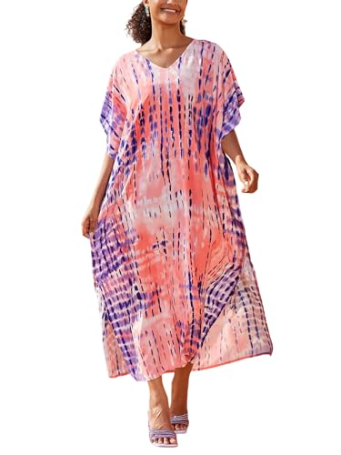 Image of Kaftan Dresses for Women Plus Size Bathing Suit Cover up Caftan Maxi Beach Dresses