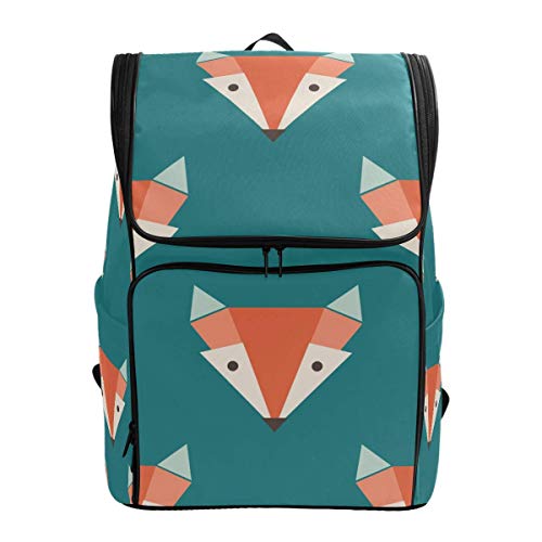 Mochila para ordenador portátil  diseño de cabezas de zorro naranja  color turquesa