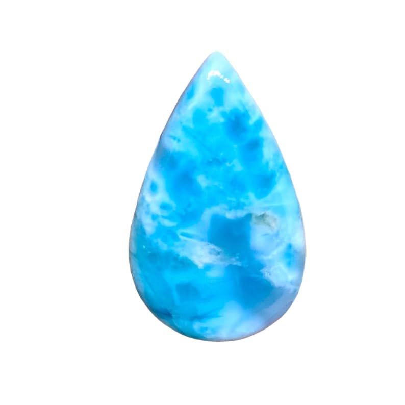 Larimar naturel poire pour créer vos bijoux d'été et colliers bohèmes faits main