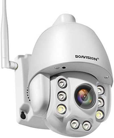BOAVISION 5MP PTZ WiFi Camera, HD Outdoor Wireless IP Camera, Pan Tilt 5X Optical Zoom, Two Way Audio, 196ft Full Color Night Vision, Dome Security Camera CamHipro Protocol