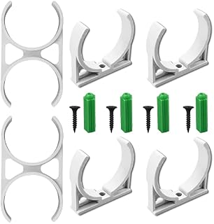 None-Branded 6Pcs Wall Mounting Clip Bracket Wall Mounting Bracket for Refrigerator Filters, Under Sink, and Water Coolers(4Pcs Single Clamps+ 2Pcs Double Clamps)with Screws