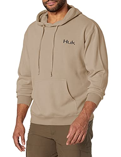 HUK Men's Standard Performance Fishing Fleece Hoodie with Stretch, Bass-Braid, XX-Large