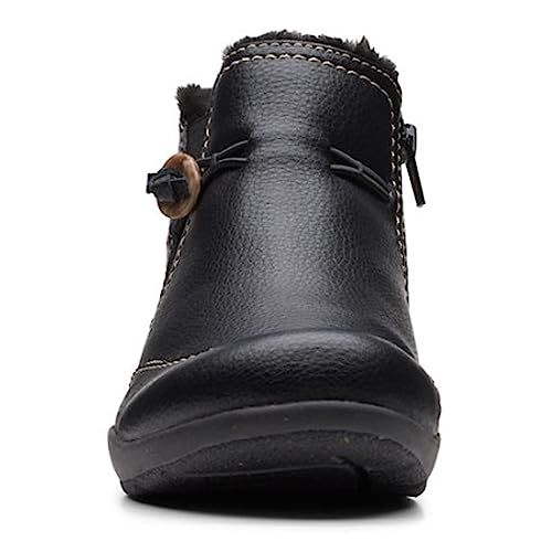 Clarks Clarks Women's Roseville Aster Ankle Boot, Black Leather, 6 Narrow US